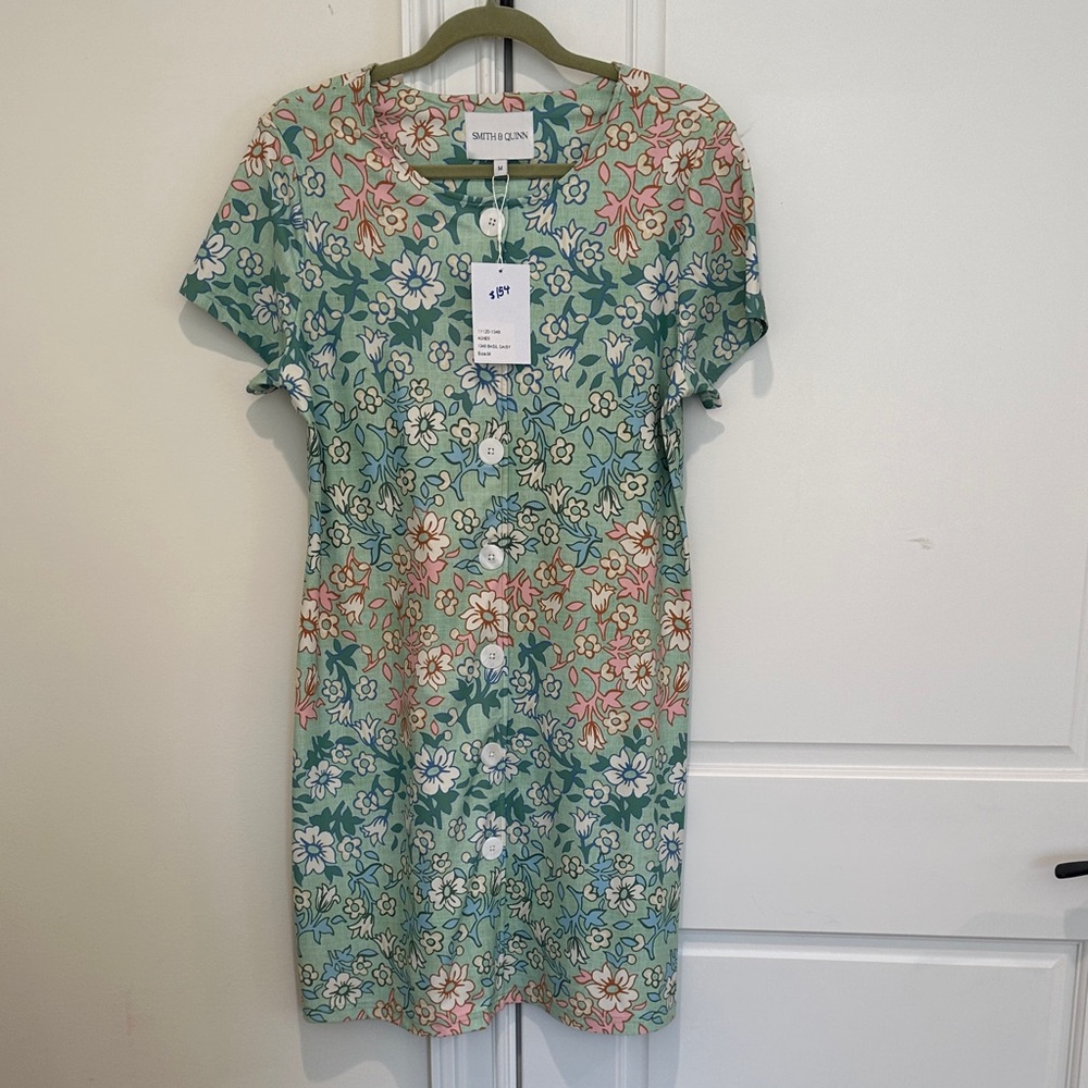 Floral Mini Dress in Green by Smith and Quinn